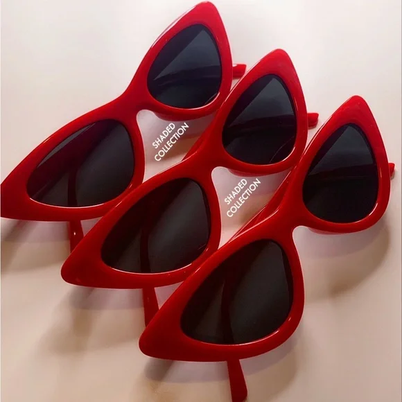Red Cat Eye Sunglasses - Picture 1 of 1